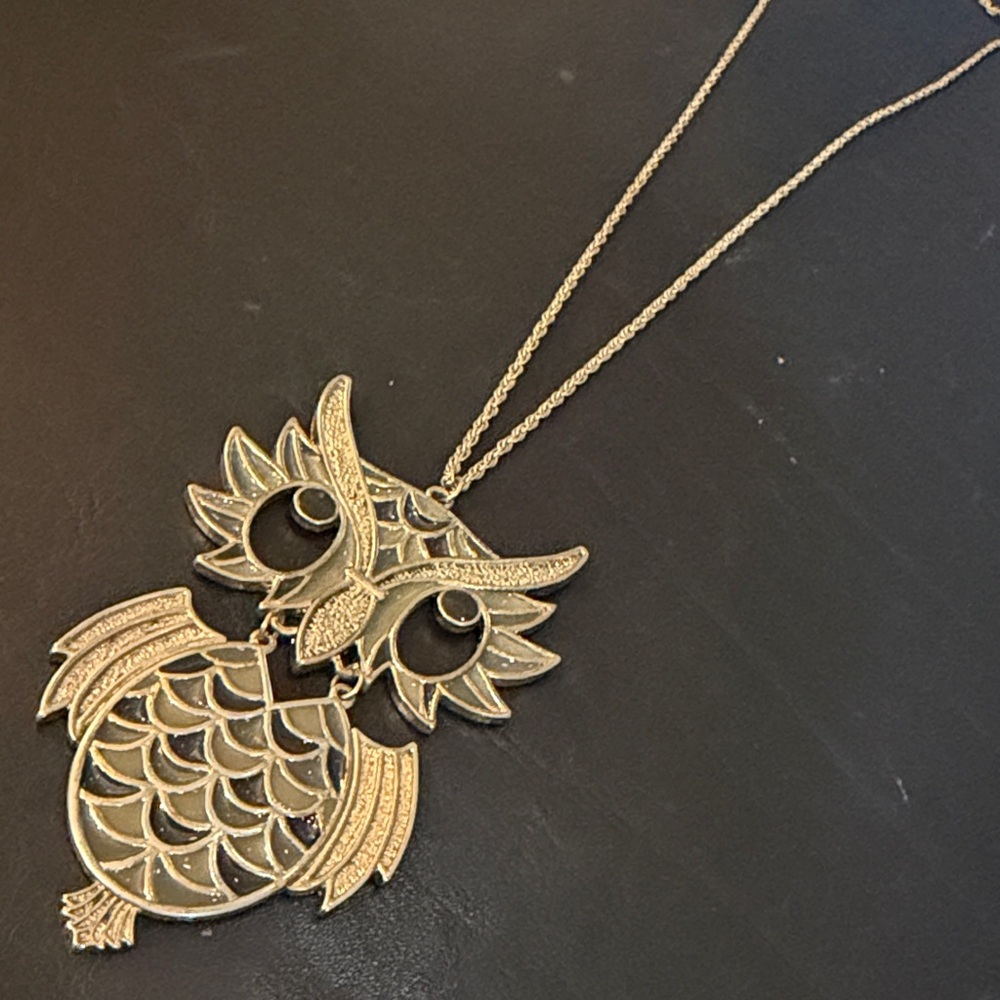Gold Owl Pendant Necklace